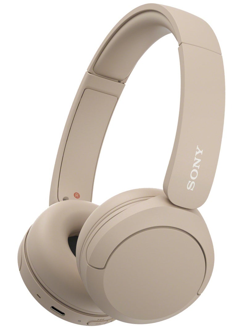 Sony WH-CH520 Wireless Headphones Bluetooth On-Ear Headset with Microphone and up to 50 Hours Battery Life with Quick Charging, Cream
